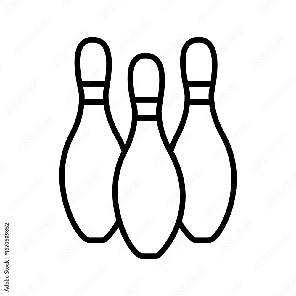 Fototapeta premium bowling Icon. Symbol isolated white background. vector illustration. color editable.
