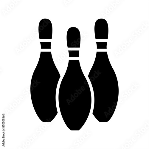 bowling Icon. Symbol isolated white background. vector illustration. color editable.