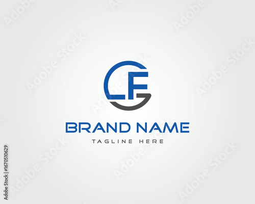 Letter LFG logo with brand name and tagline space vector template