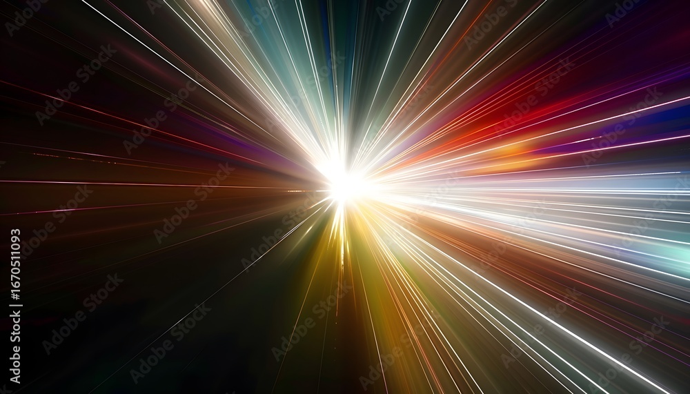 Fototapeta premium Shining light on black background