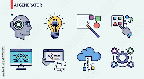 set of vector icons ai generator