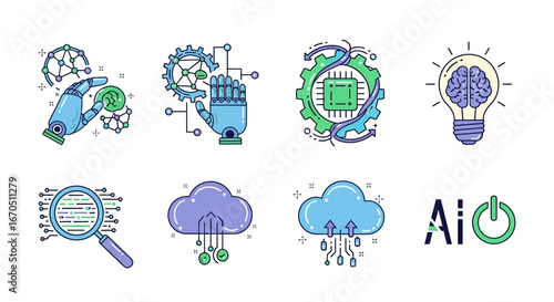 set of vector icons ai generator