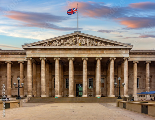 Photography Main entrance of British museum in London, UK