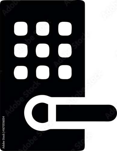 Smart lock with keypad flat icon vector
