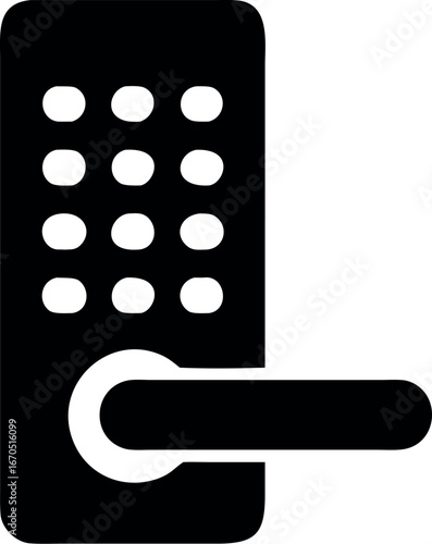 Smart lock with keypad flat icon vector
