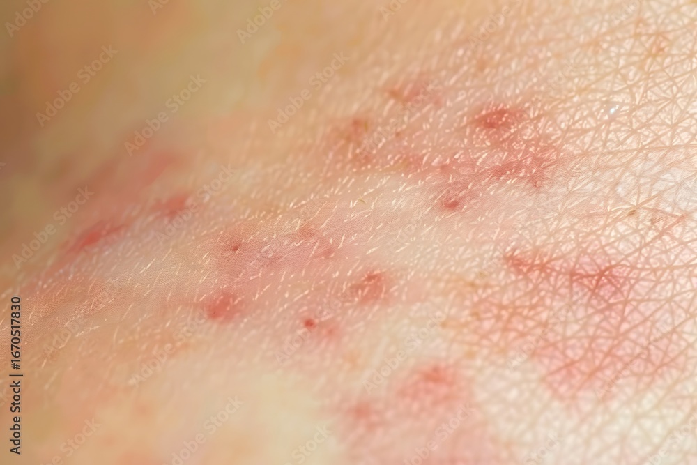 Fototapeta premium Skin allergy rash dermatitis texture close up backgroun