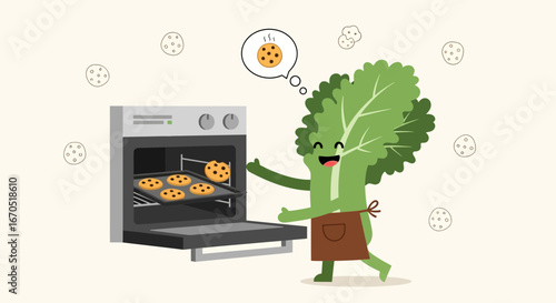 Happy Lettuce Baking Delicious Cookies In The Oven Freshly Baked Treats