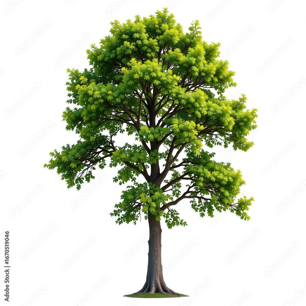 Fototapeta premium Lush Green Tree Isolated on Transparent background for Nature Themes