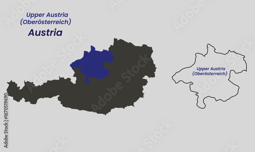 Map of Austria, Map of Austria states, Burgenland, Carinthia, Lower Austria, Upper Austria, Salzburg, Styria, Tyrol (Tirol), Vorarlberg, Vienna.
