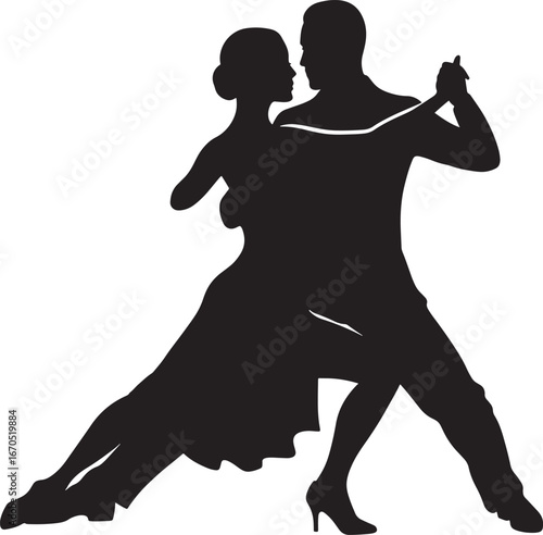 Man and woman dancing ballroom or tango