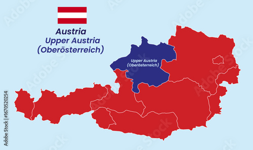 Map of Austria, Map of Austria states, Burgenland, Carinthia, Lower Austria, Upper Austria, Salzburg, Styria, Tyrol (Tirol), Vorarlberg, Vienna.
