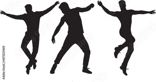 Men and women dancing or exercising in various poses