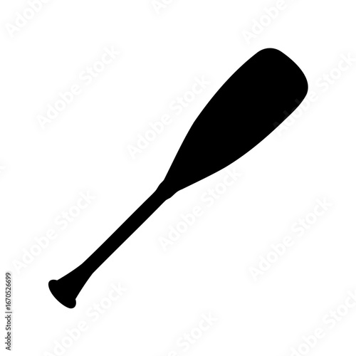 Silhouette illustration of a boat paddle or oar, useful for water sports