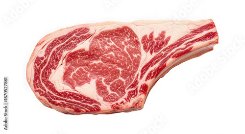 Raw ribeye steak isolated on transparent background