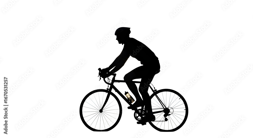 Fototapeta premium Black and white contour of cyclist. Outlines a sporty person for posters, branding, and print ads.