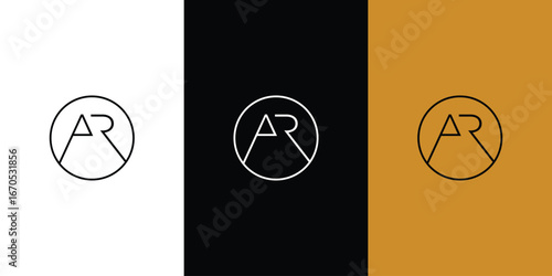 Simple and modern letter AR initials logo design