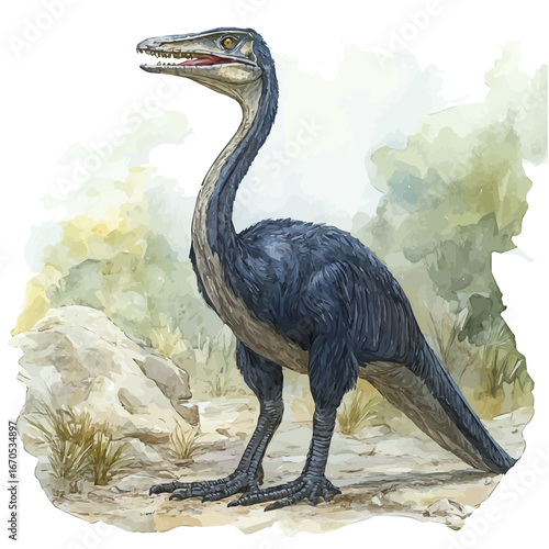 Hatzegopteryx, watercolor clipart vector, isolated on a white background.