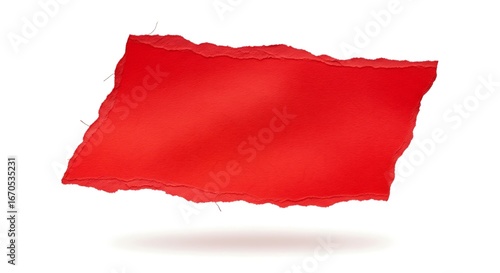 Wallpaper Mural Isolated torn piece of vibrant red paper floating gracefully against a pristine white backdrop symbolizing creativity Torontodigital.ca