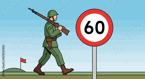 Soldier's March: Illustrating Speed Limits with Unexpected Juxtaposition