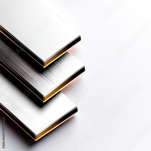 Shiny Silver Foil Layers Abstract Background