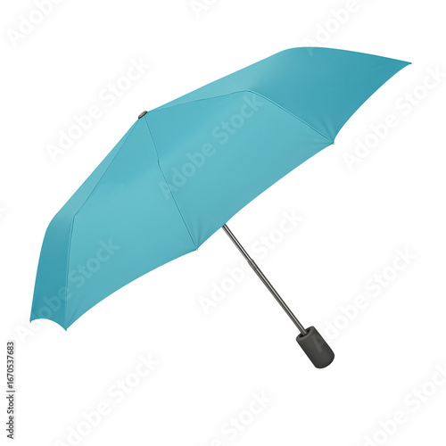 Turquoise umbrella isolated on transparent background