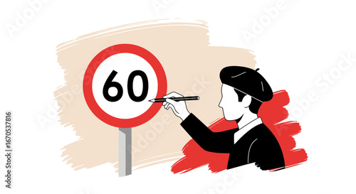 Speed Limit Graffiti Artist Creative Vandalism Expressive Street Art Style