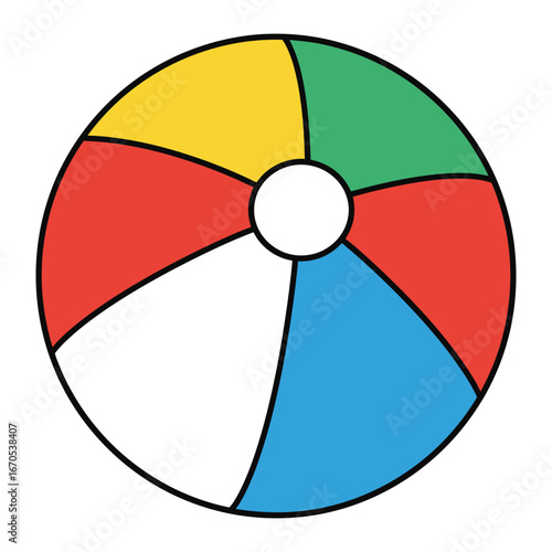 Free Download Colorful beach ball, a classic summer toy for fun and play in the sun, perfect for vacation and recreation - GFXLoad
