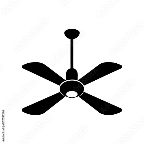 Silhouette ceiling fan with three blades home appliance ventilation icon vector design on white background