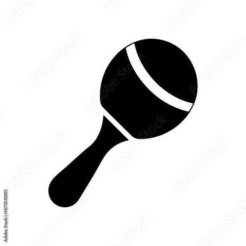 Silhouette maracas minimal percussion instrument symbol vector illustration isolated on white background