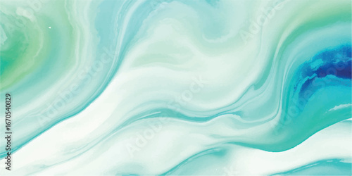 Pastel watercolor wave gradient design in soft blue and green for spa branding and minimalist digital posters