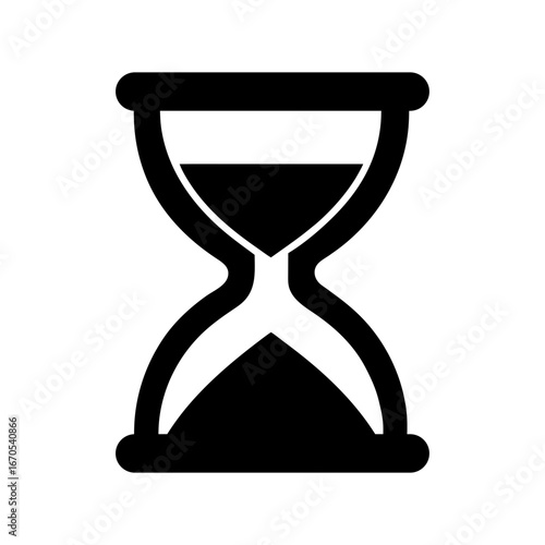 Silhouette modern flat hourglass simple timepiece timer icon vector illustration isolated on white background