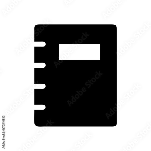 Silhouette notebook with spiral binding stationery book icon vector design isolated on white background