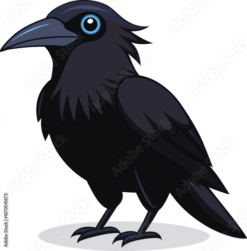 Crow on a transparent background, crow on a branch