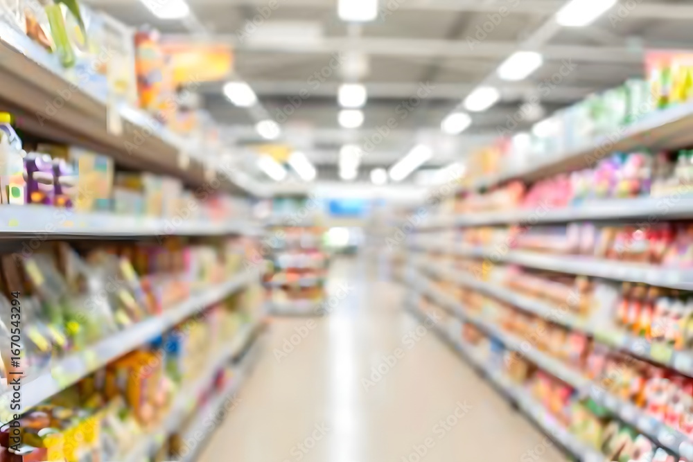 custom made wallpaper toronto digitalEmpty wood table top with supermarket grocery store aisle and shelves blurred background 