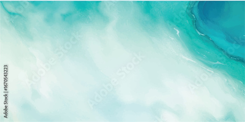 Calm watercolor wave design in pastel blue-green tones for elegant spa visuals and branding templates