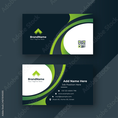 Modern flat design corporate identity set with a business card, flyer, and web banner template