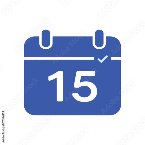 Modern calendar design with date and month elements isolated on white background