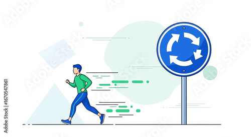 Running Around The Circle A Conceptual Image About Continuous Loop Process