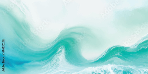 Gentle gradient watercolor wave in pastel blue and green—perfect for spa branding and soothing visual themes