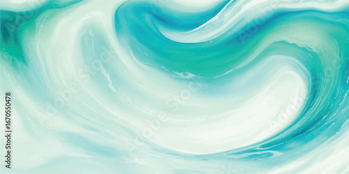 Watercolor pastel wave background soft blue-green for spa flyers, social media templates, and calm design