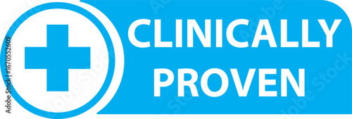 Clinically Proven Medical Cross Icon – Blue Healthcare Label"