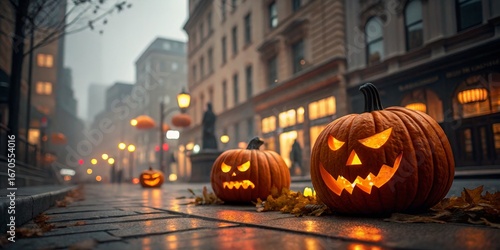 Foggy City Halloween Jack-o...