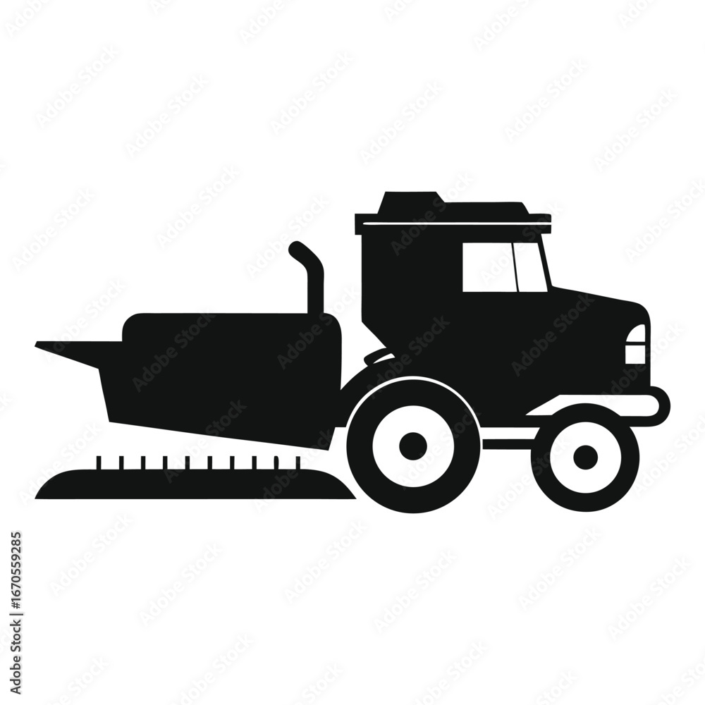 Obraz premium Classic Tractor Silhouette Vector – Side View Minimal Design