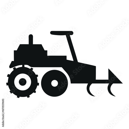 Rotavator Silhouette Vector – Minimal Soil Preparation Tool