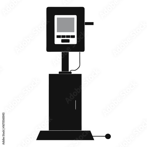 Soil Testing Machine Silhouette Vector with Digital Panel
