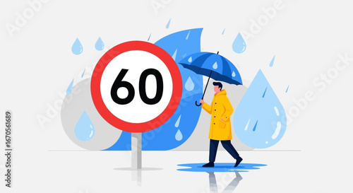 Stay Safe In Rainy Season With Yellow Coat And Speed Limits Information