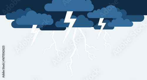 Stormy Weather Icon With Dark Clouds And Flashes Of Lightning Design