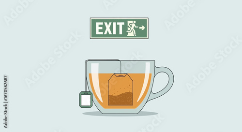 Taking A Tea Break And Exiting From The Stress Of Daily Work Routine
