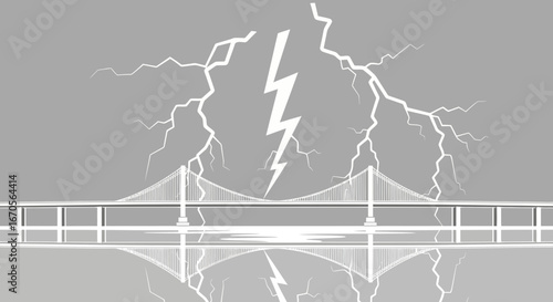 Striking Suspension Span A Minimalist Illustration Of Power And Infrastructure