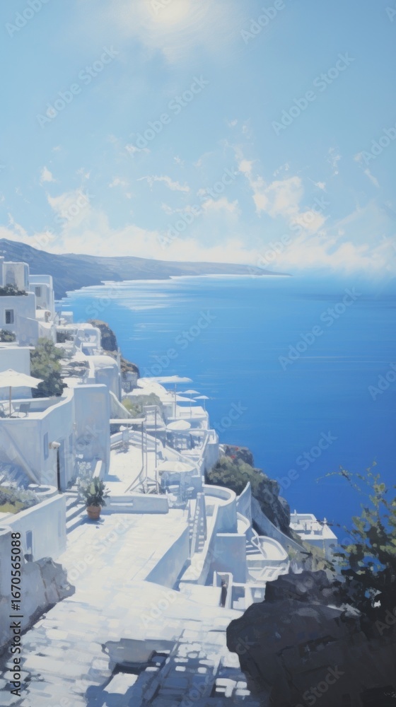 Fototapeta premium Greece architecture tranquility landscape.
